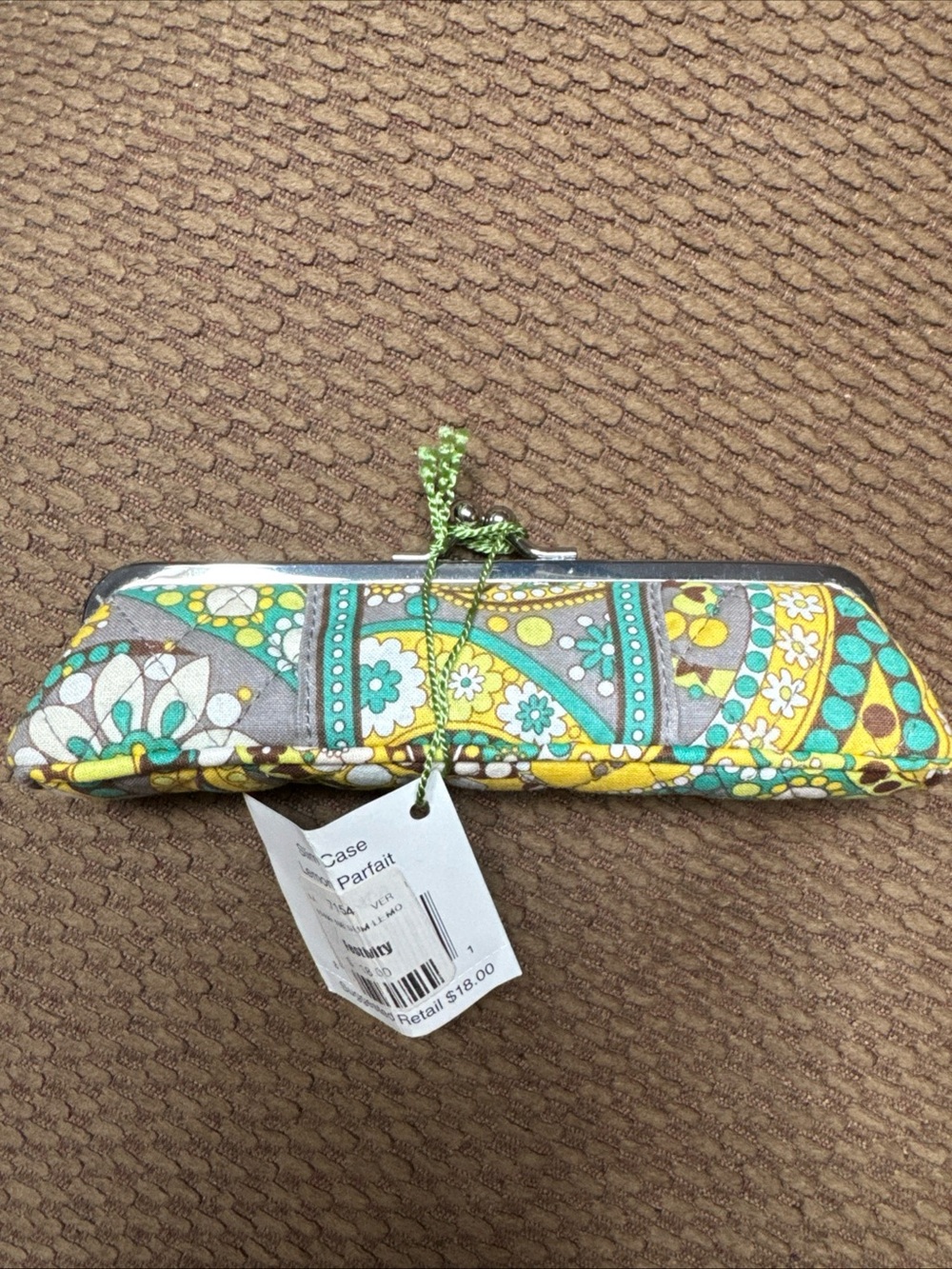 NWT Vintage And Retired Vera Bradley Lemon Parfait Slimcase. 7” X 2”